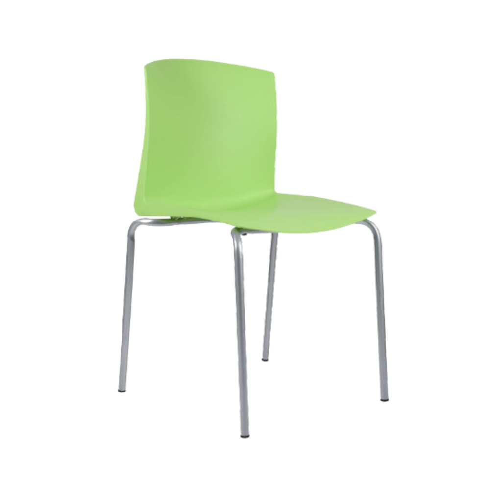 Silla de visita de 4 patas fabricada en estructura tubular pintada en color gris Aura Muebles modelo BM-30