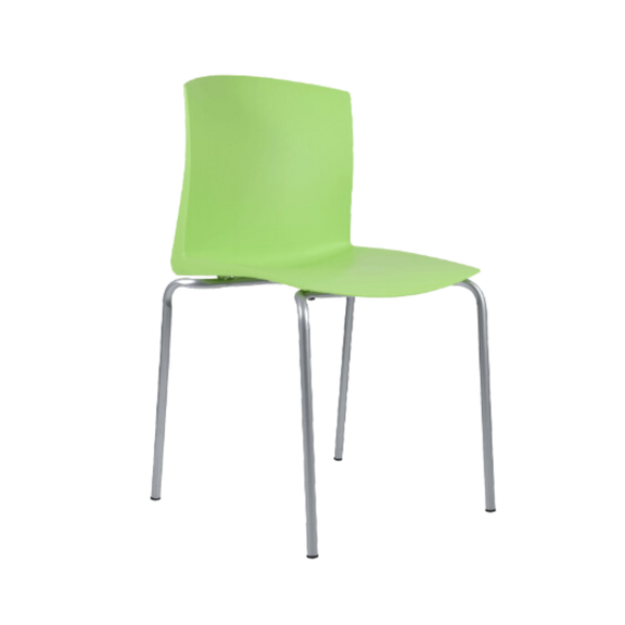 Silla de visita de 4 patas fabricada en estructura tubular pintada en color gris Aura Muebles modelo BM-30