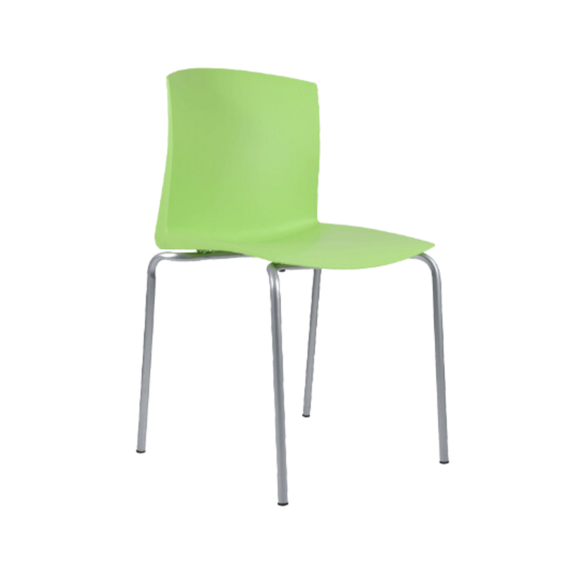 Silla de visita de 4 patas fabricada en estructura tubular pintada en color gris Aura Muebles modelo BM-30