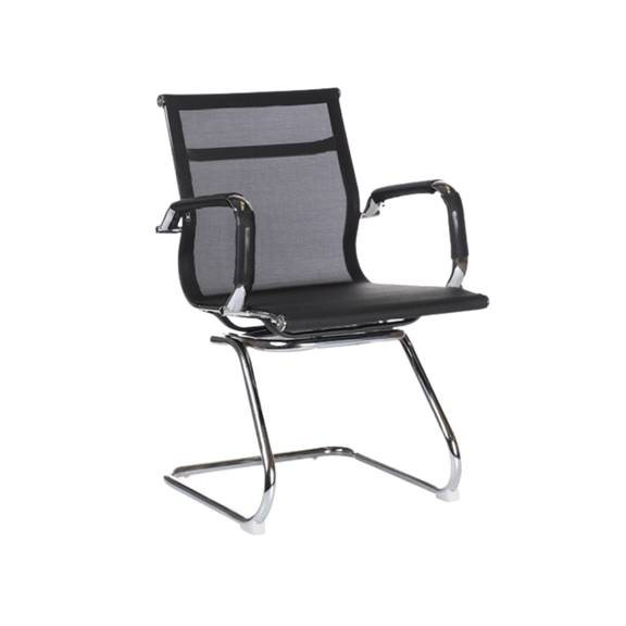 Silla de visita Asiento y respaldo Tapizado en curpiel tipo mesh Coderas Fijas Aura Muebles modelo CEIBA V