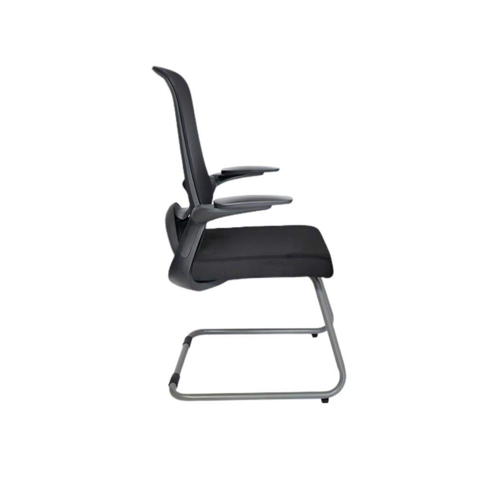 Encuentra la silla de visita modelo Dolphin OHV-111 en color negro en Aura Muebles. Diseñada con comodidad y estilo, esta silla ergonómica y ajustable te brinda el soporte necesario para tu postura y reduce el cansancio en la oficina.