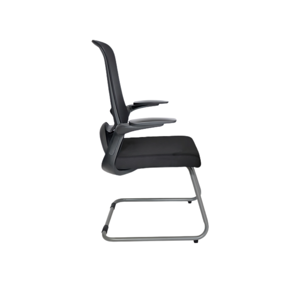 Encuentra la silla de visita modelo Dolphin OHV-111 en color negro en Aura Muebles. Diseñada con comodidad y estilo, esta silla ergonómica y ajustable te brinda el soporte necesario para tu postura y reduce el cansancio en la oficina.