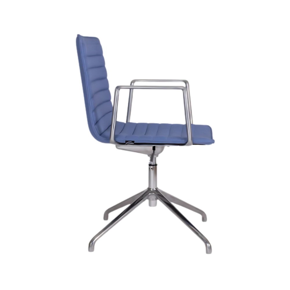 Silla de visita ENEAS Mecanismo En fundición de aluminio nervado con palanca de accionamiento y bloqueo del pistón neumático Características Respaldo bajo Aura Muebles modelo OHV-144 Color Aluminio