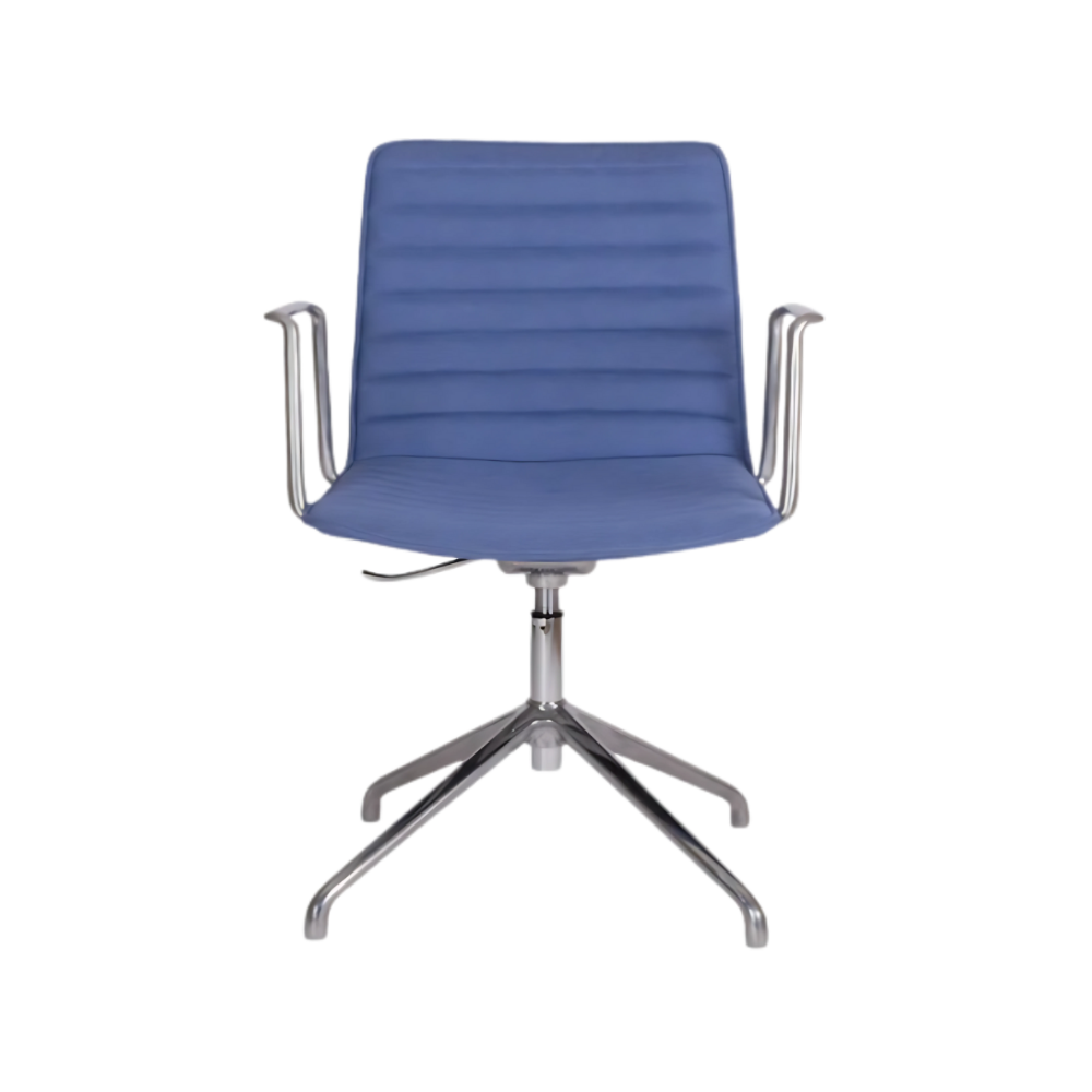 Silla de visita ENEAS Mecanismo En fundición de aluminio nervado con palanca de accionamiento y bloqueo del pistón neumático Características Respaldo bajo Aura Muebles modelo OHV-144 Color Aluminio