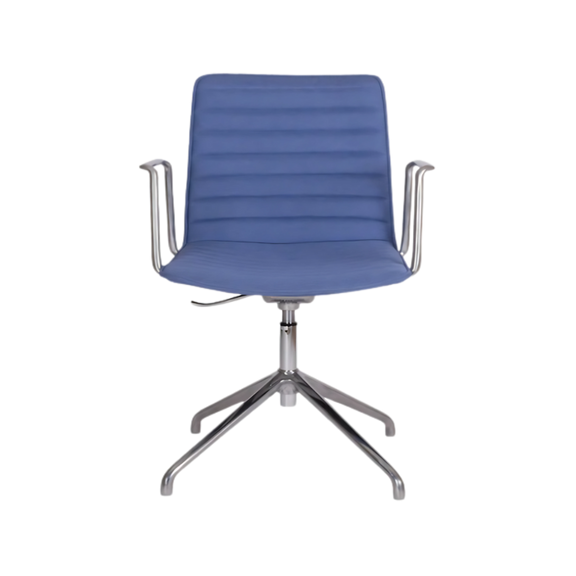Silla de visita ENEAS Mecanismo En fundición de aluminio nervado con palanca de accionamiento y bloqueo del pistón neumático Características Respaldo bajo Aura Muebles modelo OHV-144 Color Aluminio