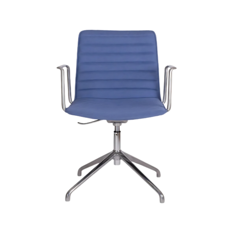 Silla de visita ENEAS Mecanismo En fundición de aluminio nervado con palanca de accionamiento y bloqueo del pistón neumático Características Respaldo bajo Aura Muebles modelo OHV-144 Color Aluminio