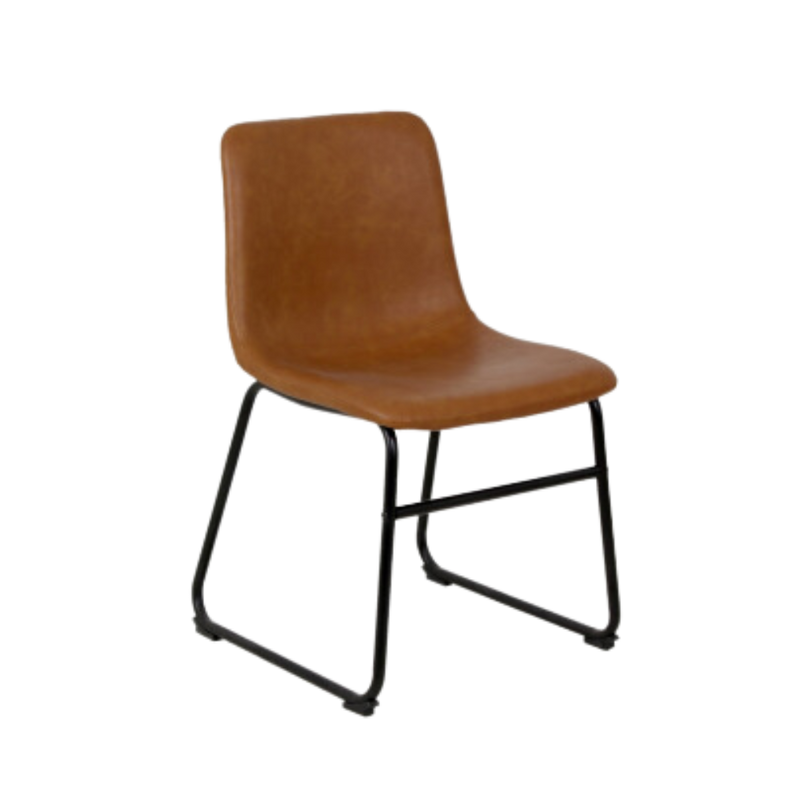 Silla de visita  opción elegante y confortable para cualquier espacio de oficina o sala de espera Con su diseño moderno y ergonómico esta silla ofrece comodidad y estilo color café Aura Muebles modelo IRLANDA