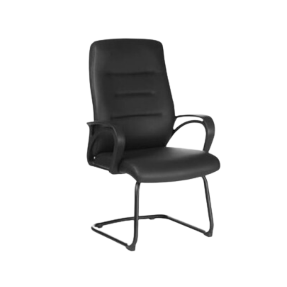 Silla de visita asiento y respaldo tapizado en curpiel coderas fijas de polipropileno (PP) Aura Muebles modelo KRIPTON V