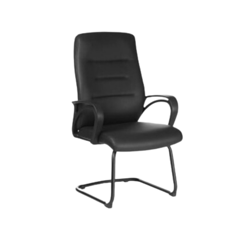 Silla de visita asiento y respaldo tapizado en curpiel coderas fijas de polipropileno (PP) Aura Muebles modelo KRIPTON V