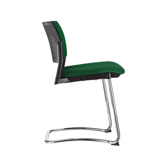 Silla de visita KYOS tapizada al color de su elección de toda nuestra colección de tapices con tapas en color gris blanco o negro Aura Muebles modelo OHT-339 cromada