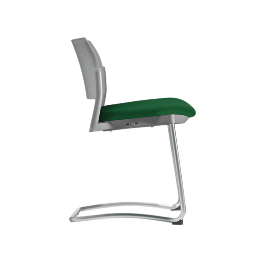 Silla de visita KYOS estructura tipo trineo de acero tubular de 7/8" de diámetro calibre 14 con acabado en pintura epóxica (electrostática) color negro mate o gris Aura Muebles modelo OHT-355