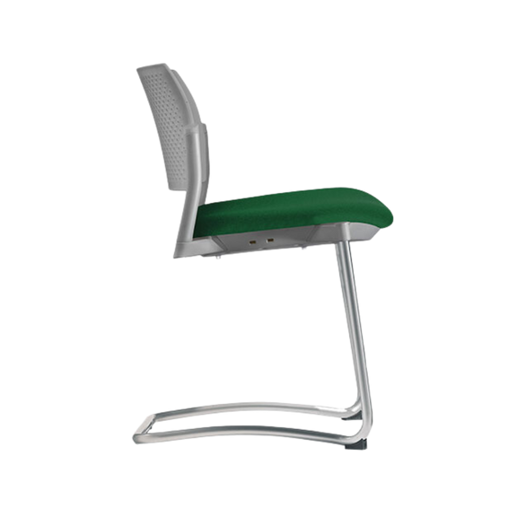 Silla de visita KYOS estructura tipo trineo de acero tubular de 7/8" de diámetro calibre 14 con acabado en pintura epóxica (electrostática) color negro mate o gris Aura Muebles modelo OHT-355