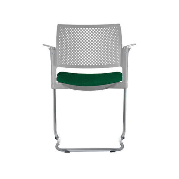 Silla de visita KYOS estructura tipo trineo de acero tubular de 7/8" de diámetro calibre 14 con acabado en pintura epóxica (electrostática) color negro mate o gris blanco o negro Aura Muebles modelo OHT-356