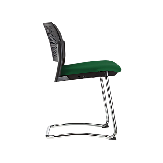 Silla de visita KYOS asiento de hule espuma de poliuretano inyectado flexible con densidad de 60 kgs/m3 con retardante a la flama y alta resilencia Aura Muebles modelo AOHT-357 cromada
