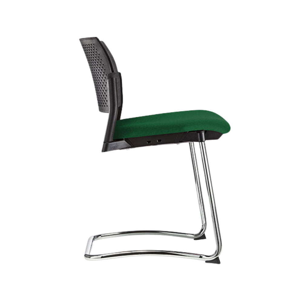 Silla de visita KYOS asiento de hule espuma de poliuretano inyectado flexible con densidad de 60 kgs/m3 con retardante a la flama y alta resilencia Aura Muebles modelo AOHT-357 cromada