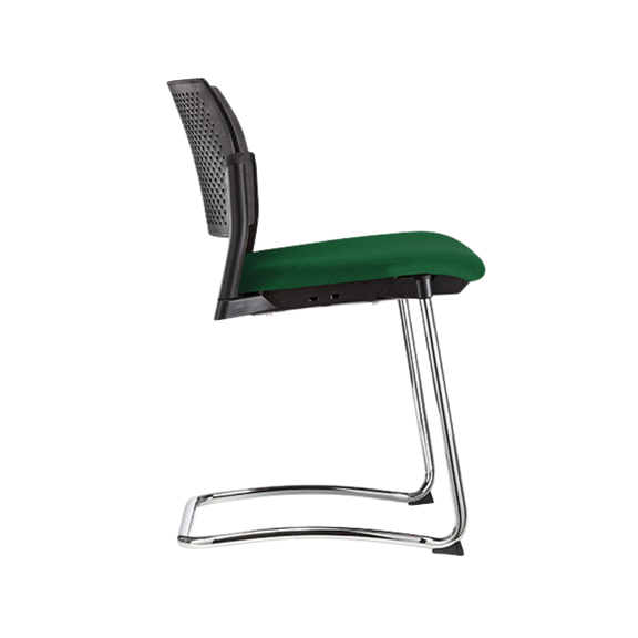 Silla de visita KYOS asiento de hule espuma de poliuretano inyectado flexible con densidad de 60 kgs/m3 con retardante a la flama y alta resilencia Aura Muebles modelo AOHT-357 cromada