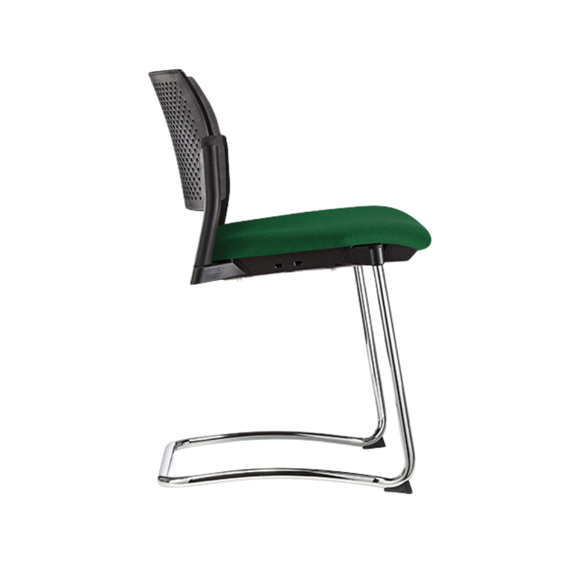 Silla de visita KYOS asiento de hule espuma de poliuretano inyectado flexible con densidad de 60 kgs/m3 con retardante a la flama y alta resilencia Aura Muebles modelo AOHT-357 cromada