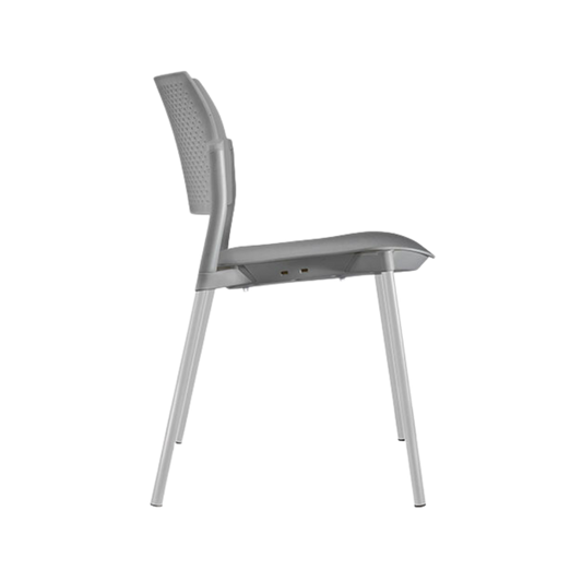 Silla de visita KYOS Estructura De acero tubular de 7/8" de diámetro calibre 14 con acabado en pintura epóxica (electrostática) color negro mate o gris Asiento y respaldo En polipropileno de alta resistencia y duración Aura Muebles OHV-310