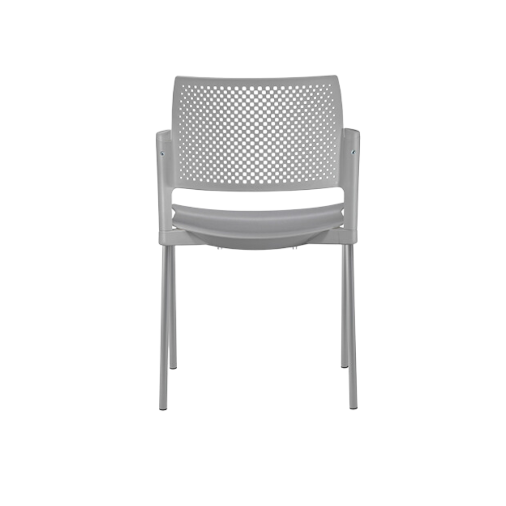 Silla de visita KYOS Estructura De acero tubular de 7/8" de diámetro calibre 14 con acabado en pintura epóxica (electrostática) color negro mate o gris Asiento y respaldo En polipropileno de alta resistencia y duración Aura Muebles OHV-310