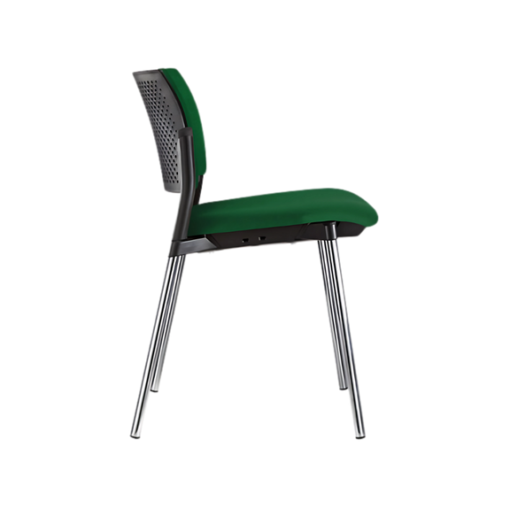 Silla de visita KYOS asiento y respaldo hule espuma de poliuretano inyectado flexible con densidad de 60 kgs/m3 con retardante a la flama y alta resilencia Aura Muebles modelo OHV-333 cromada