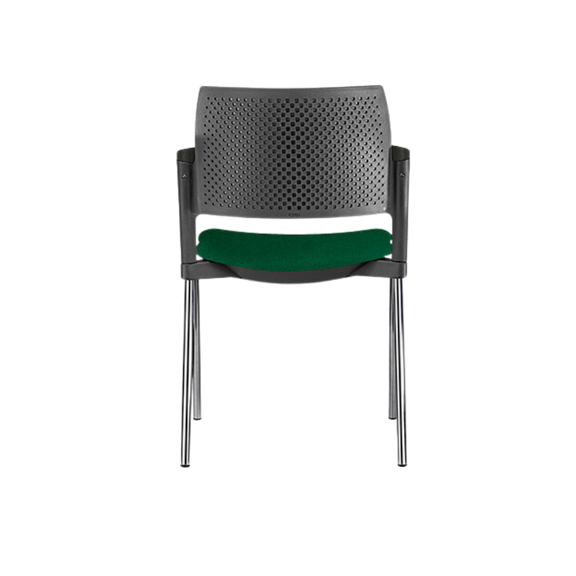 Silla de visita KYOS asiento y respaldo hule espuma de poliuretano inyectado flexible con densidad de 60 kgs/m3 con retardante a la flama y alta resilencia Aura Muebles modelo OHV-333 cromada