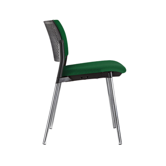 Silla de visita KYOS asiento y respaldo hule espuma de poliuretano inyectado flexible con densidad de 60 kgs/m3 con retardante a la flama y alta resilencia Aura Muebles modelo OHV-333 cromada