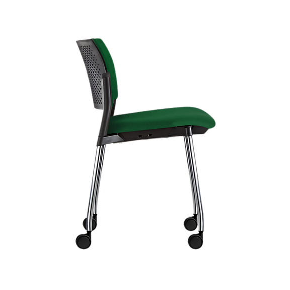 Silla de visita KYOS asiento y respaldo de hule espuma de poliuretano inyectado flexible con densidad de 60 kgs/m3 con retardante a la flama y alta resilencia Aura Muebles modelo OHV-334 cromada