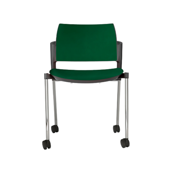 Silla de visita KYOS asiento y respaldo de hule espuma de poliuretano inyectado flexible con densidad de 60 kgs/m3 con retardante a la flama y alta resilencia Aura Muebles modelo OHV-334 cromada