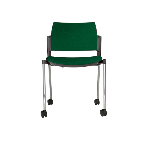 Silla de visita KYOS asiento y respaldo de hule espuma de poliuretano inyectado flexible con densidad de 60 kgs/m3 con retardante a la flama y alta resilencia Aura Muebles modelo OHV-334 cromada