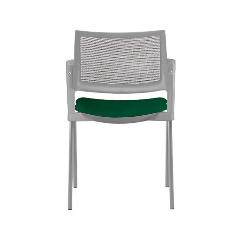 Silla de visita KYOS estructura de acero tubular de 7/8" de diámetro calibre 14 con acabado en pintura epóxica (electrostática) color negro mate o gris Aura Muebles modelo OHV-365