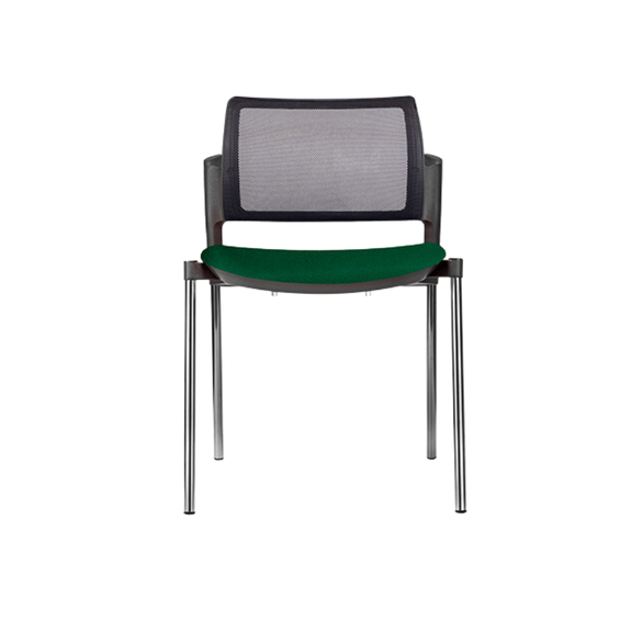 Silla de visita KYOS asiento de hule espuma de poliuretano inyectado flexible con densidad de 60 kgs/m3 con retardante a la flama y alta resilencia Aura Muebles modelo OHV-369 cromada