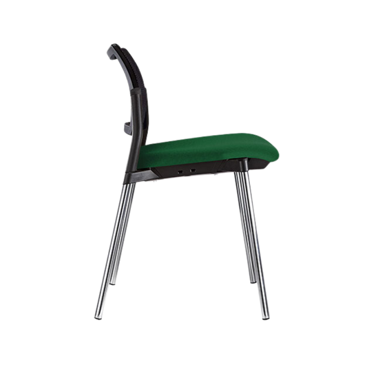 Silla de visita KYOS asiento de hule espuma de poliuretano inyectado flexible con densidad de 60 kgs/m3 con retardante a la flama y alta resilencia Aura Muebles modelo OHV-369 cromada