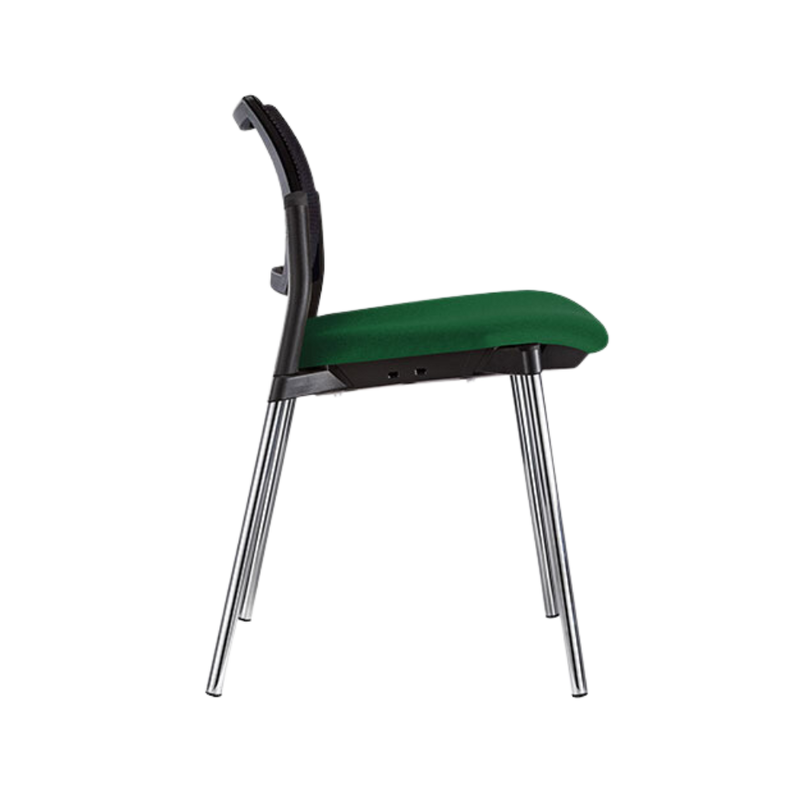 Silla de visita KYOS asiento de hule espuma de poliuretano inyectado flexible con densidad de 60 kgs/m3 con retardante a la flama y alta resilencia Aura Muebles modelo OHV-369 cromada