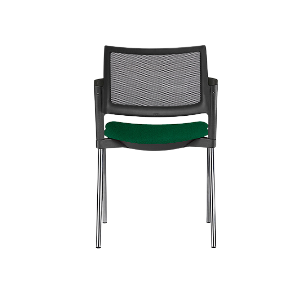 Silla de visita KYOS asiento de hule espuma de poliuretano inyectado flexible con densidad de 60 kgs/m3 con retardante a la flama y alta resilencia Aura Muebles modelo OHV-369 cromada