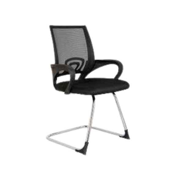 Silla de visita Respaldo y asiento Respaldo de estructura en polipropileno color negro tapizada en malla color negro asiento en aglomerado 16 mm Aura Muebles modelo LK-16