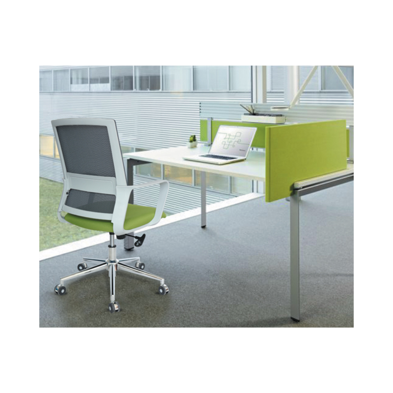 Silla de visita SLING plus Respaldo En malla de diseño ergonómico Asiento Hule espuma laminado flexible con densidad de 30 kgs/m3 y alta resistencia Aura Muebles modelo OHV-94 color Gris