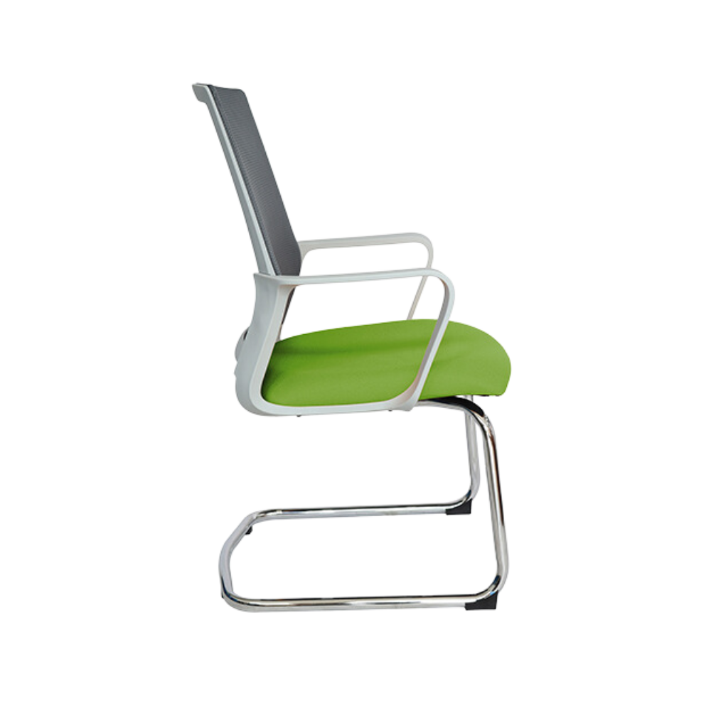 Silla de visita SLING plus Respaldo En malla de diseño ergonómico Asiento Hule espuma laminado flexible con densidad de 30 kgs/m3 y alta resistencia Aura Muebles modelo OHV-94 color Gris