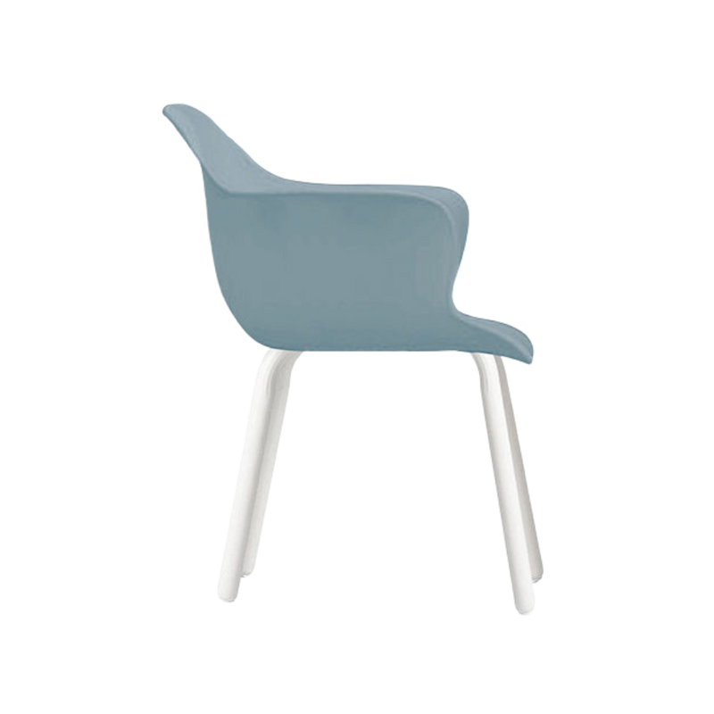 Silla de visita PENGUIN Respaldo asiento y brazos De una sola pieza en polipropileno con fibra de vidrio de alta resistencia y duración Patas De dos piezas en acero tubular redondo con acabado de pintura epóxica Aura Muebles modelo OHV-7067F