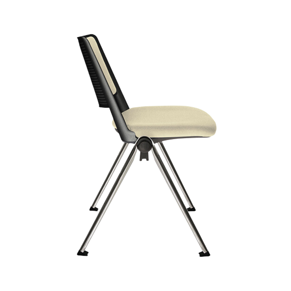 Silla de visita REVOLUTION hule espuma laminado flexible con 24 kgs/m3 de densidad en el asiento y hule espuma de poliuretano inyectado con 60 kgs/m3 de densidad con retardante a la flama en el asiento Aura Muebles modelo OHV-88 cromada