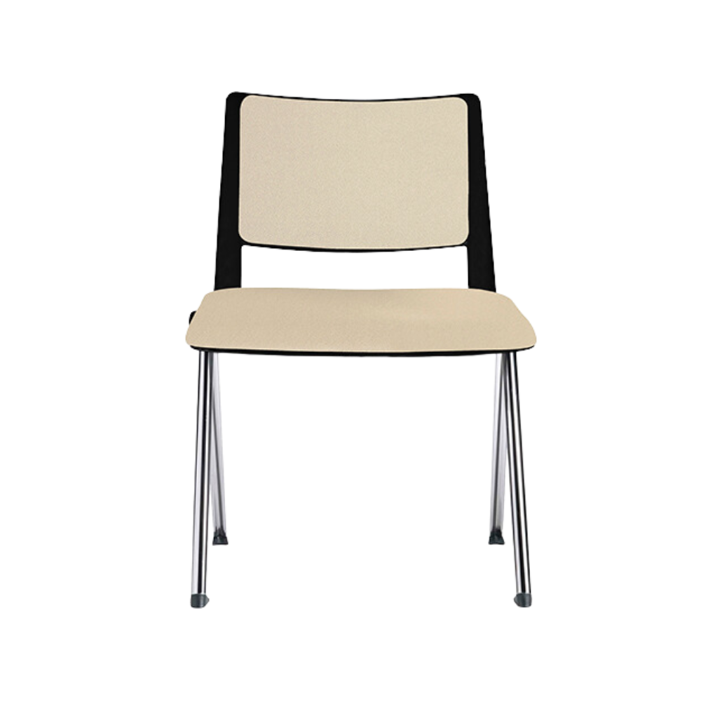 Silla de visita REVOLUTION hule espuma laminado flexible con 24 kgs/m3 de densidad en el asiento y hule espuma de poliuretano inyectado con 60 kgs/m3 de densidad con retardante a la flama en el asiento Aura Muebles modelo OHV-88 cromada