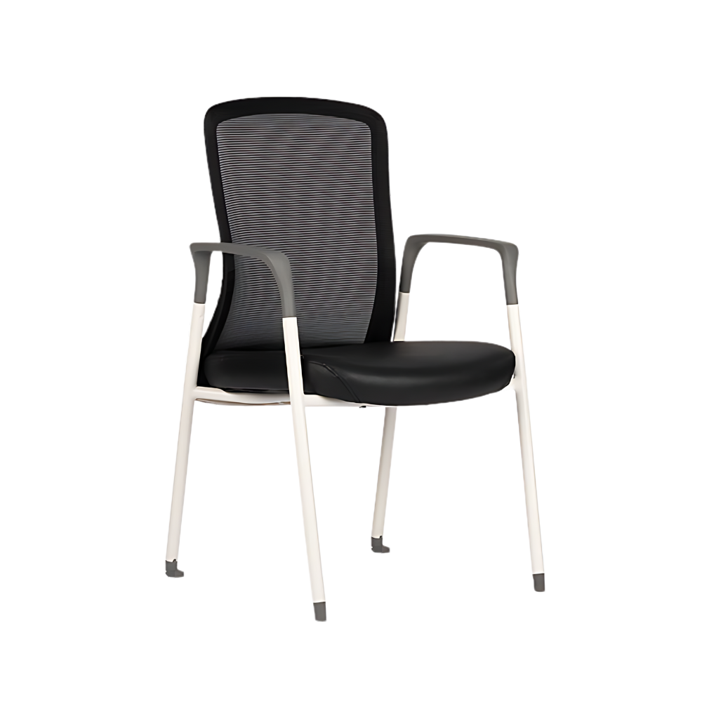 Esta Silla de Visita VIRTU WHITE elegante en blanco, ideal para recepción y salas de espera. Diseño moderno y cómodo para un entorno profesional y acogedor.