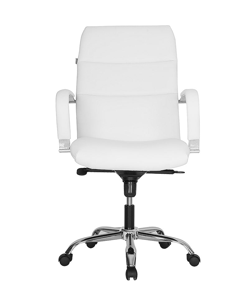 Silla de ejecutiva modelo AB-2012-C vista frontal con respaldo alto y base cromada
