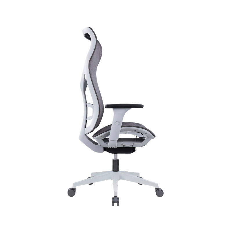 Silla de oficina AB-80 GR con brazos ajustables y base de nylon Aura Muebles
