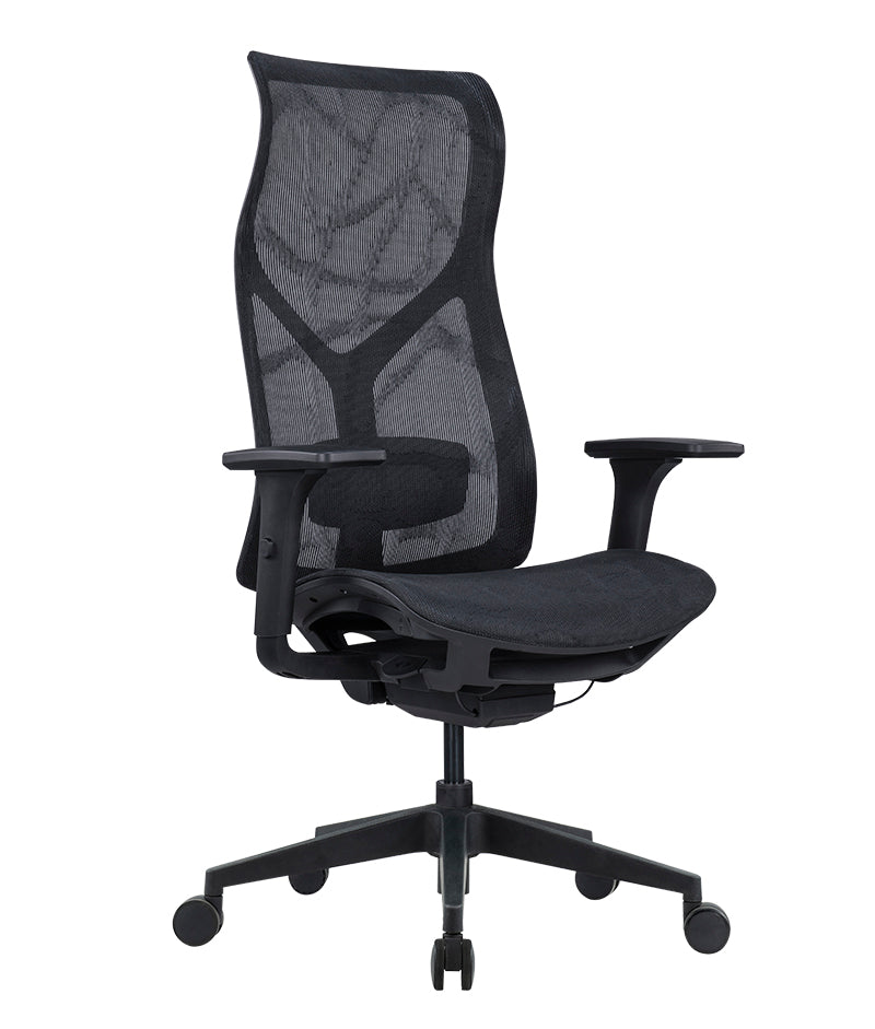Silla ejecutiva ergonómica modelo AB-80 NE en color negro con base de nylon