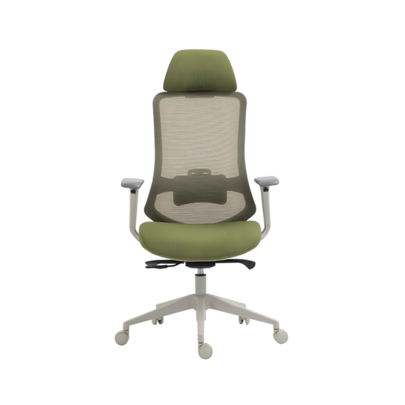 Silla ejecutiva con cabecera y soporte lumbar ajustable. Diseño ergonómico ideal para oficinas. ¡Comodidad y estilo en tu espacio de trabajo!
