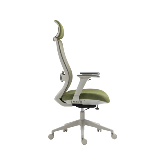 Silla ejecutiva con cabecera y soporte lumbar ajustable. Diseño ergonómico ideal para oficinas. ¡Comodidad y estilo en tu espacio de trabajo!