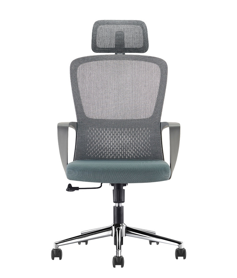 Silla ejecutiva modelo LK-20 vista frontal con cabecera ajustable.