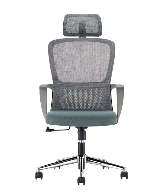 Silla ejecutiva modelo LK-20 vista frontal con cabecera ajustable.