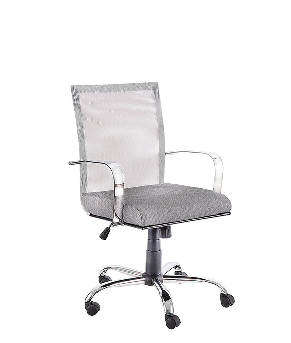 silla de oficina ejecutiva M-155 respaldo bajo tapizado gris