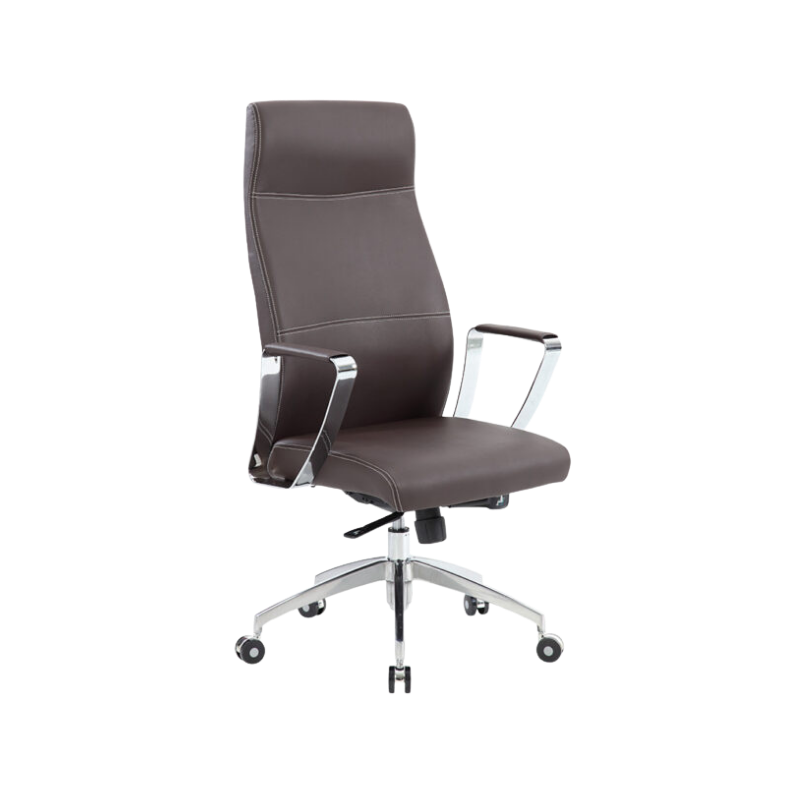 Silla ejecutiva modelo AC-10 en vinil con base cromada y respaldo alto. Diseño moderno, cómodo y resistente hasta 150 kg. Ideal para oficina profesional.